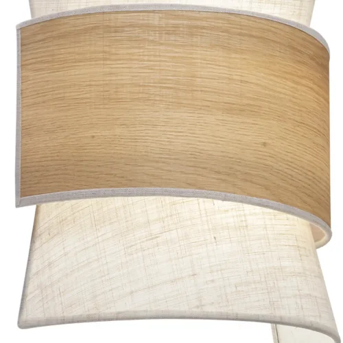 APLIQUE DE PAREDE 2 LUZES LINHO TORRADO / MADEIRA E27 LUNETH