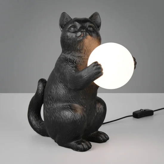 CANDEEIRO DE MESA GATO PRETO G9 EM POLIRESINA 2