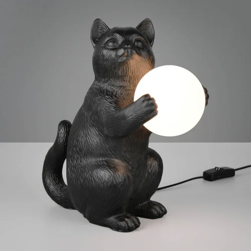 CANDEEIRO DE MESA GATO PRETO G9 EM POLIRESINA
