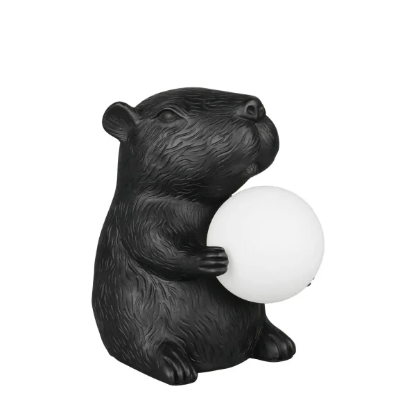 CANDEEIRO DE MESA CAPIVARA PRETO G9 EM POLIRRESINA