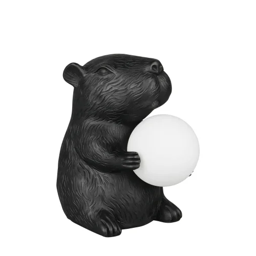 CANDEEIRO DE MESA CAPIVARA PRETO G9 EM POLIRRESINA