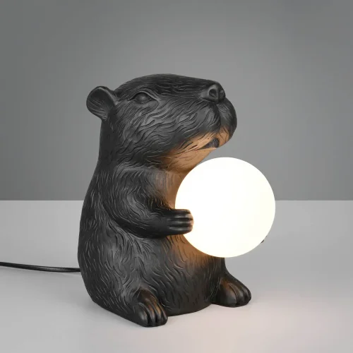 CANDEEIRO DE MESA CAPIVARA PRETO G9 EM POLIRRESINA