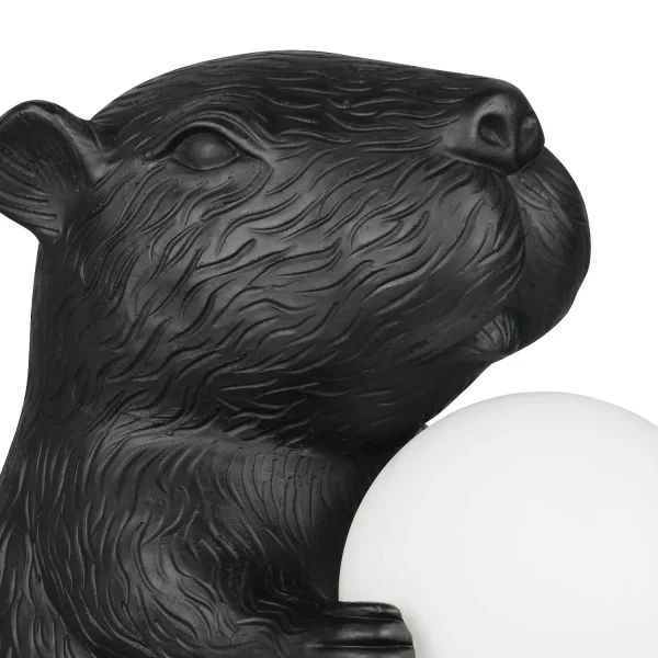 CANDEEIRO DE MESA CAPIVARA PRETO G9 EM POLIRRESINA