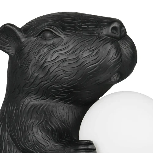 CANDEEIRO DE MESA CAPIVARA PRETO G9 EM POLIRRESINA