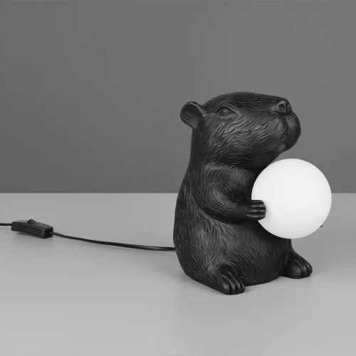 CANDEEIRO DE MESA CAPIVARA PRETO G9 EM POLIRRESINA
