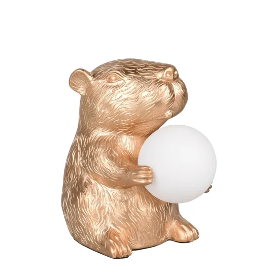 CANDEEIRO DE MESA CAPIVARA DOURADA G9 EM POLIRESINA