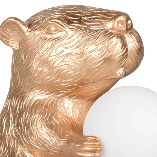 CANDEEIRO DE MESA CAPIVARA DOURADA G9 EM POLIRESINA