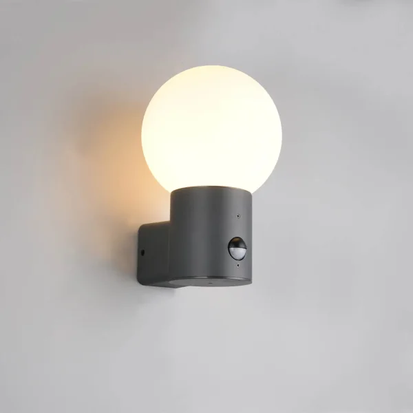 APLIQUE EXTERIOR E27 COM SENSOR ALUMÍNIO ANTRACITE IP44 LAUREL