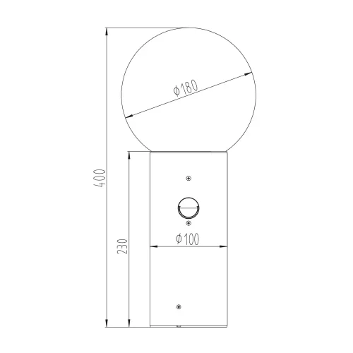 BALIZA EXTERIOR E27 COM SENSOR ALUMÍNIO ANTRACITE IP44 40CM LAUREL