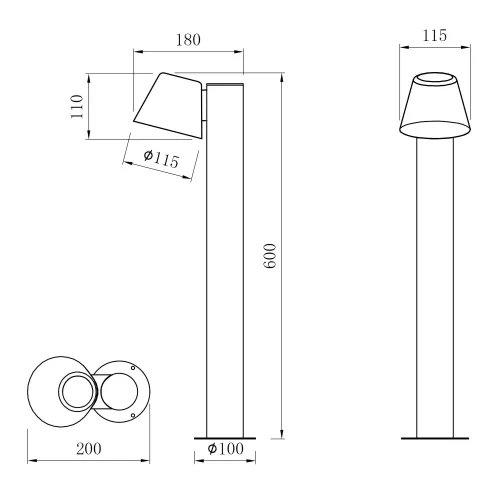 BALIZADOR EXTERIOR GU10 BRANCO MATE 60CM IP44 MOSSEN