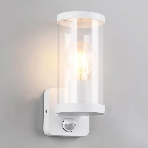 APLIQUE EXTERIOR E27 COM SENSOR ALUMÍNIO BRANCO IP44 DANDELION