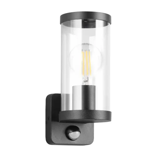 APLIQUE EXTERIOR E27 COM SENSOR ALUMÍNIO PRETO IP44 DANDELION