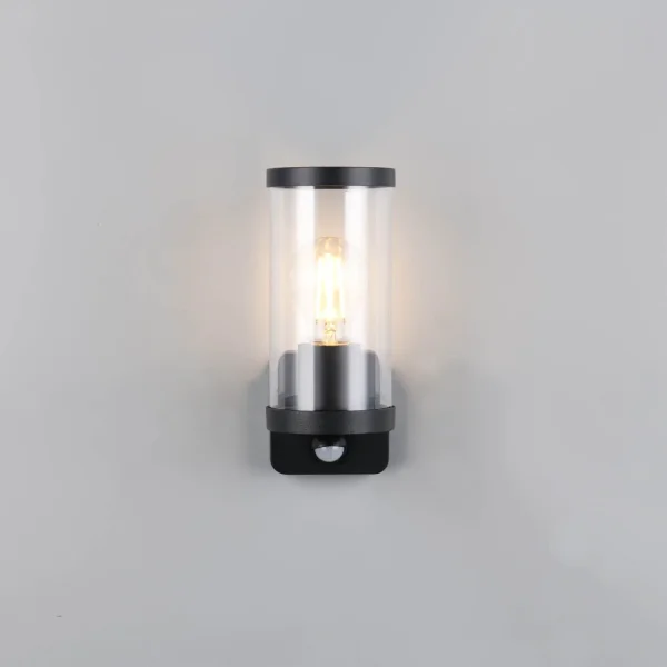 APLIQUE EXTERIOR E27 COM SENSOR ALUMÍNIO PRETO IP44 DANDELION