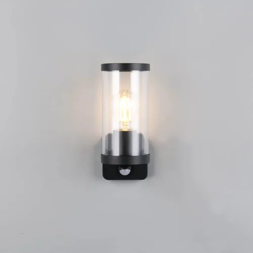 APLIQUE EXTERIOR E27 COM SENSOR ALUMÍNIO PRETO IP44 DANDELION