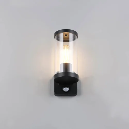 APLIQUE EXTERIOR E27 COM SENSOR ALUMÍNIO PRETO IP44 DANDELION
