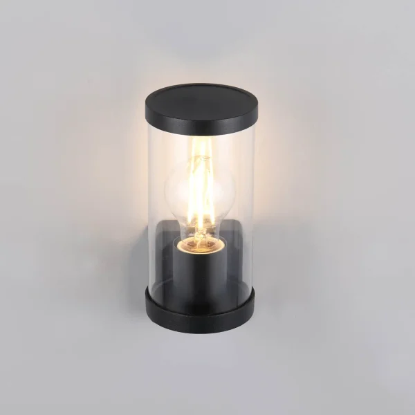 APLIQUE EXTERIOR E27 COM SENSOR ALUMÍNIO PRETO IP44 DANDELION