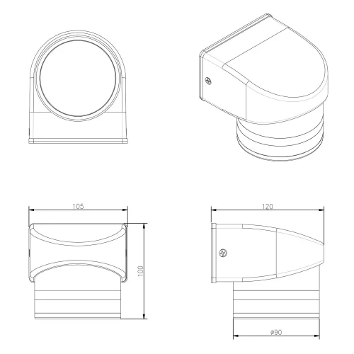 APLIQUE EXTERIOR GX53 10W 4000K IP44 PRETO CELANDINE
