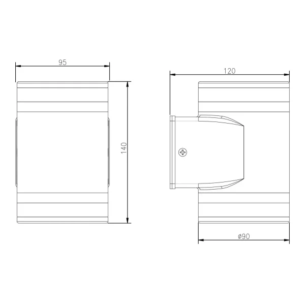 APLIQUE EXTERIOR 2 LUZES GX53 2x10W 4000K IP44 PRETO CELANDINE