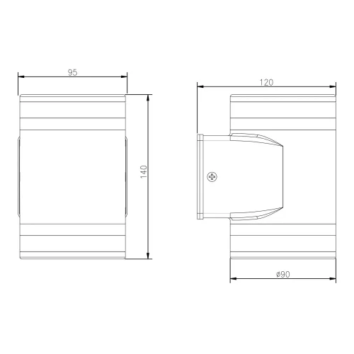 APLIQUE EXTERIOR 2 LUZES GX53 2x10W 4000K IP44 PRETO CELANDINE