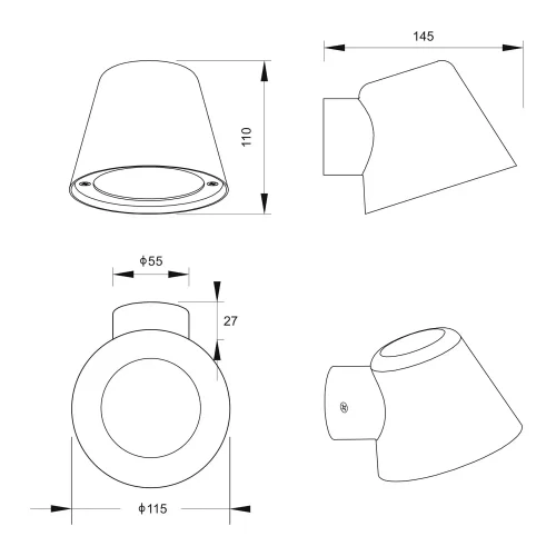 APLIQUE DE EXTERIOR GU10 ANTRACITE IP44 MOSSEN