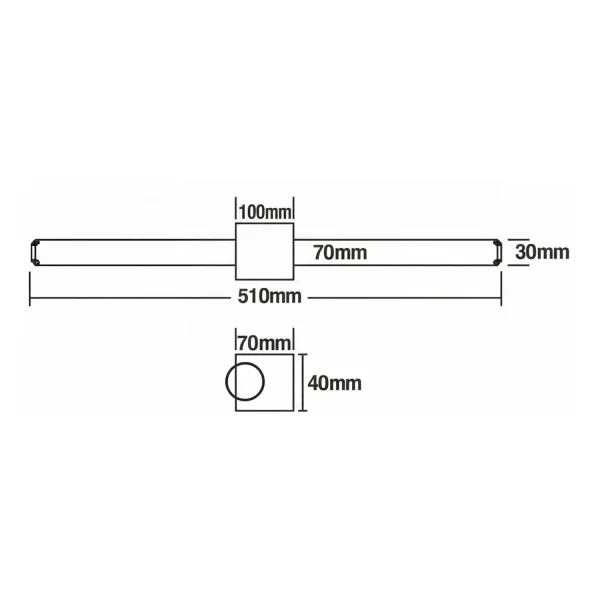 APLIQUE DE PAREDE CASA DE BANHO LED 12W CCT PRETO IP44 360°