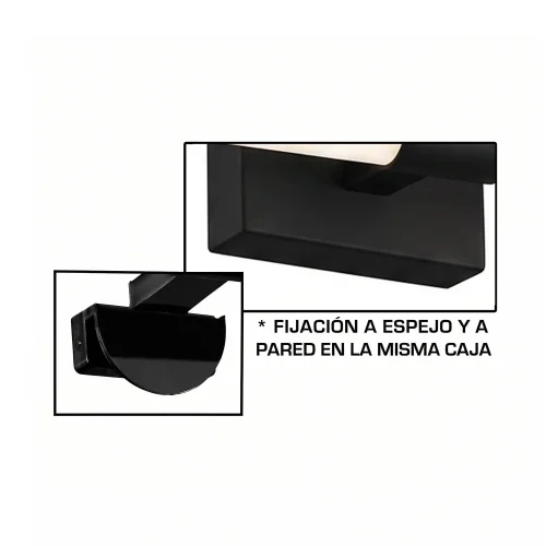 APLIQUE DE PAREDE CASA DE BANHO LED 20W 4000K PRETO IP44 60CM