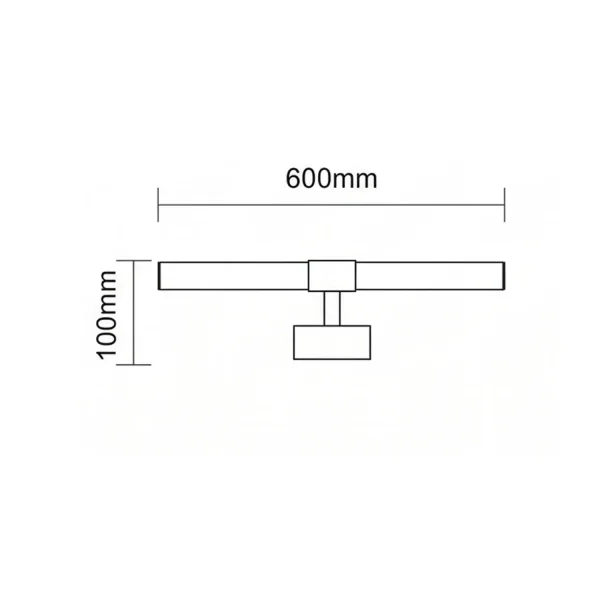 APLIQUE DE PAREDE CASA DE BANHO LED 20W 4000K PRETO IP44 60CM