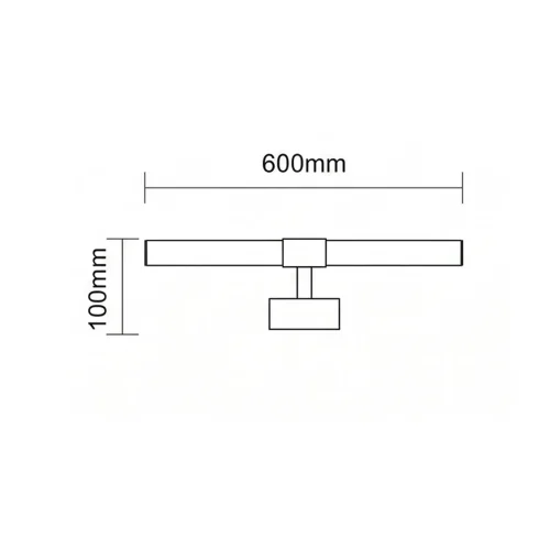 APLIQUE DE PAREDE CASA DE BANHO LED 20W 4000K PRETO IP44 60CM