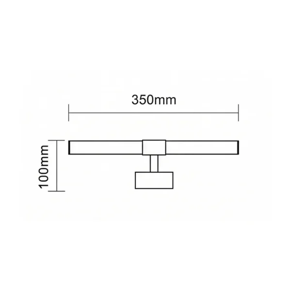 APLIQUE DE PAREDE CASA DE BANHO LED 10W 4000K PRETO IP44 35CM
