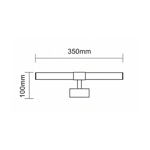APLIQUE DE PAREDE CASA DE BANHO LED 10W 4000K PRETO IP44 35CM