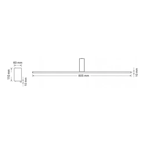 APLIQUE DE CASA DE BANHO LED 20W 4000K IP44 PRETO