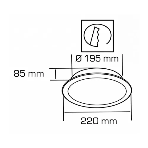 DOWNLIGHT LED SMD 18W 6000K 22CM IP20 CINZA