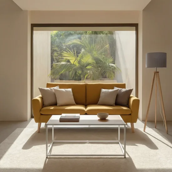 SOFÁ 3 LUGARES AMARELO OASIS 2