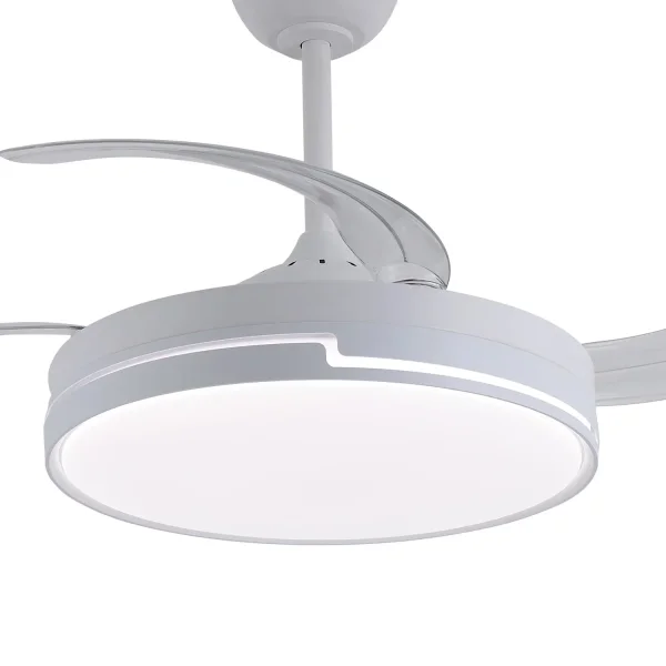 VENTILADOR DE TETO LED 48W REGULÁVEL 4 PÁS RETRÁTEIS ORIXA