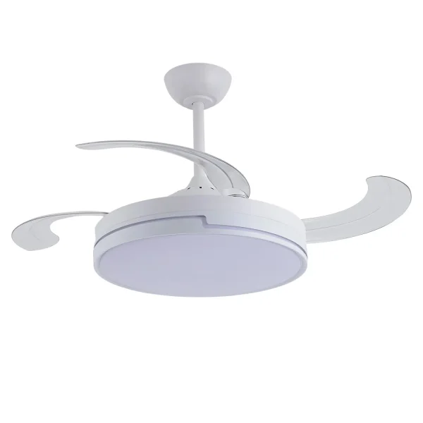 VENTILADOR DE TETO LED 48W REGULÁVEL 4 PÁS RETRÁTEIS ORIXA