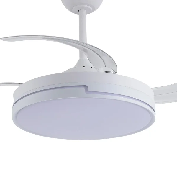 VENTILADOR DE TETO LED 48W REGULÁVEL 4 PÁS RETRÁTEIS ORIXA