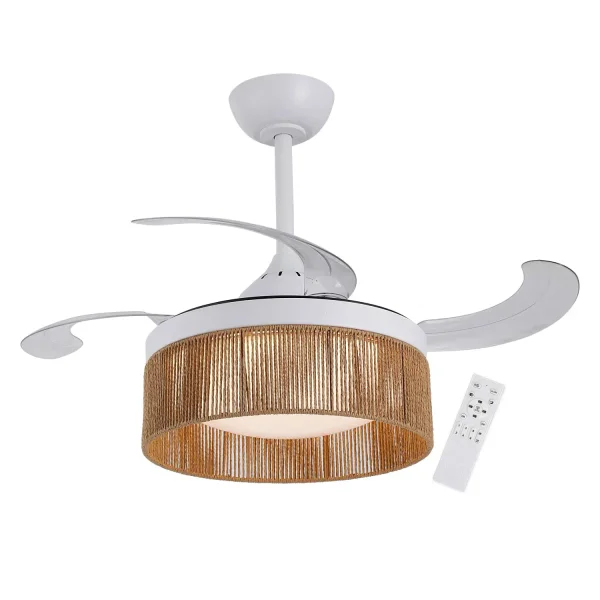 VENTILADOR DE TETO DC LED 38W CORDA NATURAL AIRELLE