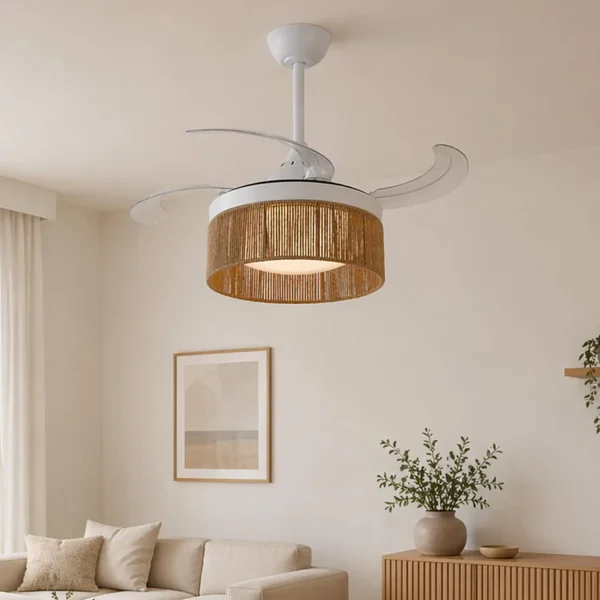 VENTILADOR DE TETO DC LED 38W CORDA NATURAL AIRELLE