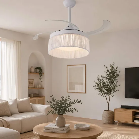 VENTILADOR DE TETO DC LED 38W CORDA BRANCA AIRELLE