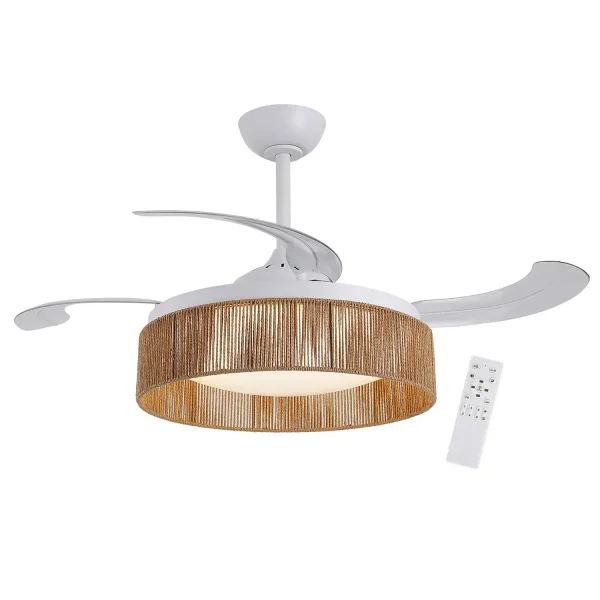 VENTOINHA DE TETO DC LED 58W CORDA NATURAL AIRELLE