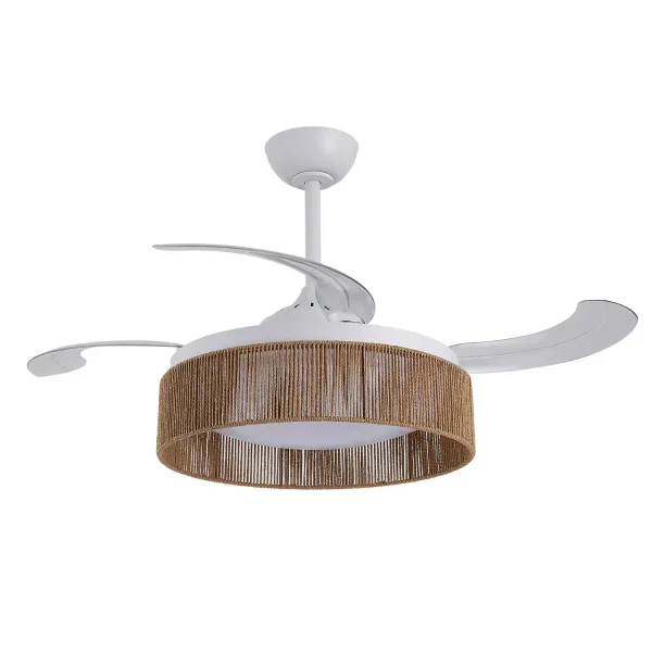 VENTOINHA DE TETO DC LED 58W CORDA NATURAL AIRELLE