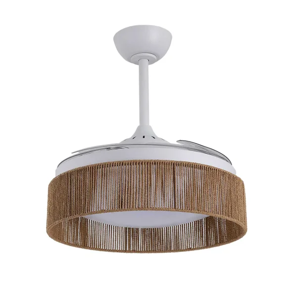 VENTOINHA DE TETO DC LED 58W CORDA NATURAL AIRELLE