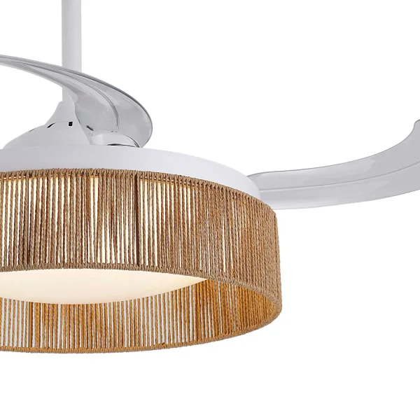 VENTOINHA DE TETO DC LED 58W CORDA NATURAL AIRELLE