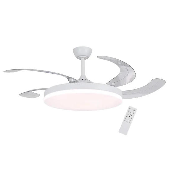 VENTOINHA DE TETO DC LED 95W 5 PÁS DOBRÁVEIS BRANCO SOLARA 2