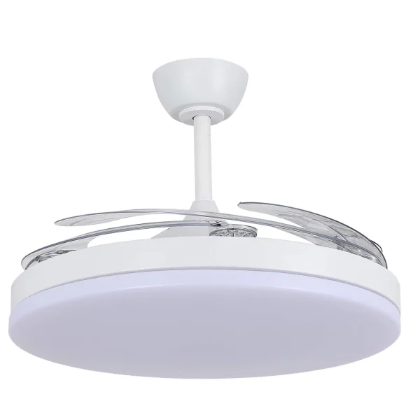VENTOINHA DE TETO DC LED 95W 5 PÁS DOBRÁVEIS BRANCO SOLARA