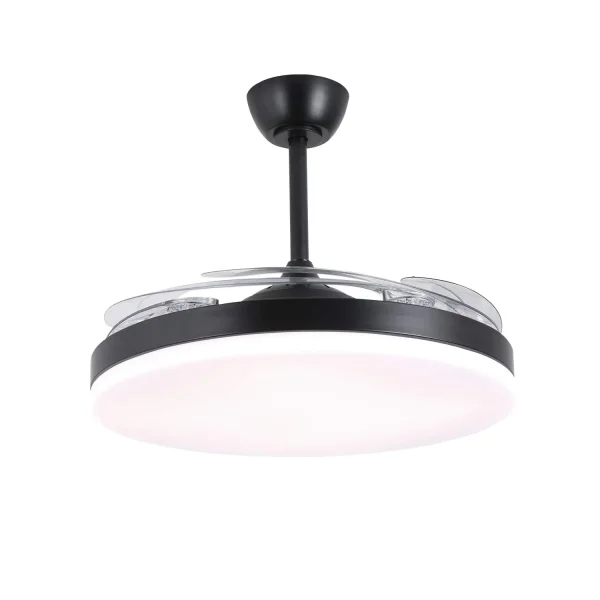 VENTOINHA DE TETO DC LED 95W 5 PÁS DOBRÁVEIS PRETO SOLARA
