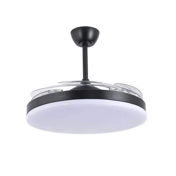 VENTOINHA DE TETO DC LED 95W 5 PÁS DOBRÁVEIS PRETO SOLARA