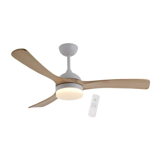VENTOINHA DE TETO DC LED 20W PÁS MADEIRA CLARA BRANCO LUMINOR 2