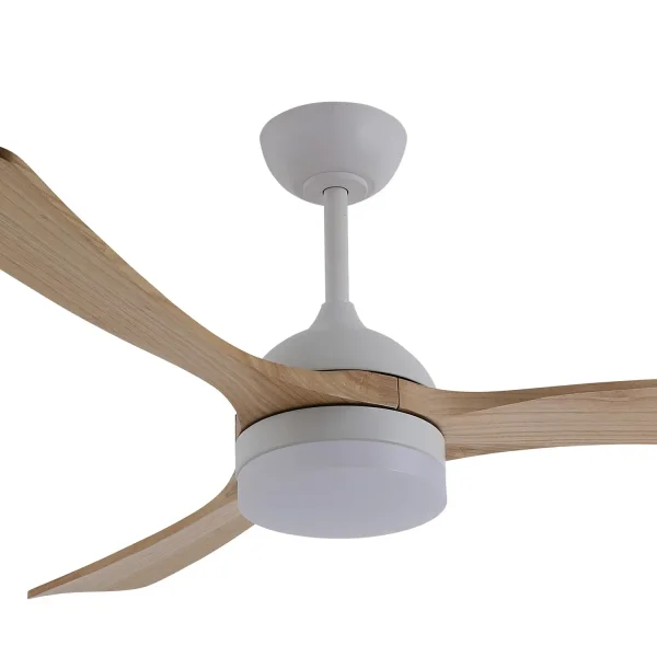 VENTOINHA DE TETO DC LED 20W PÁS MADEIRA CLARA BRANCO LUMINOR