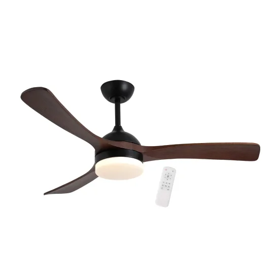 VENTOINHA DE TETO DC LED 20W PÁS EM MADEIRA ESCURA PRETO LUMINOR 2